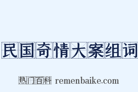 民国奇情大案组词是什么意思的图片